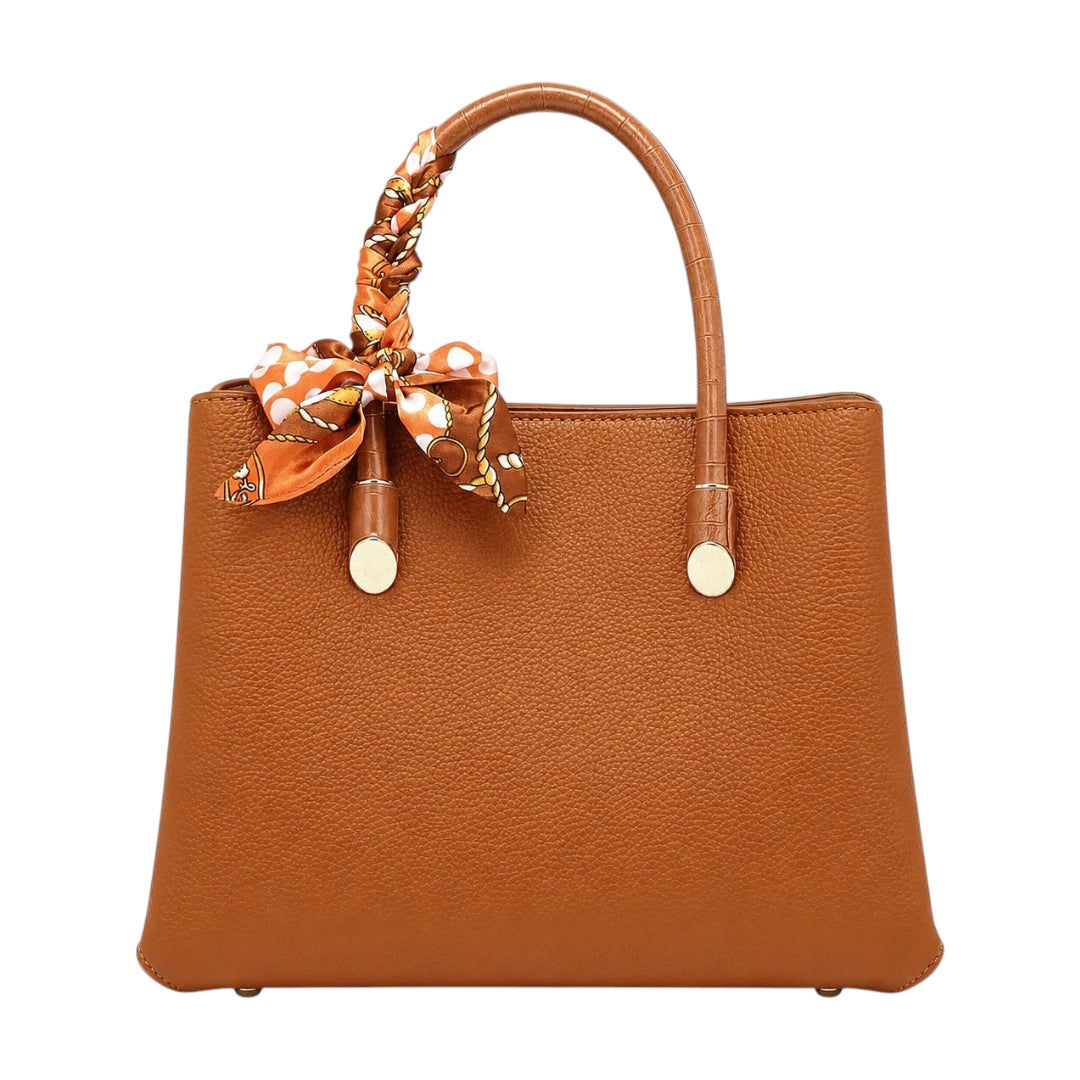 Bebak Elegant Brown Leather Everyday Fashion Handbag for Female
