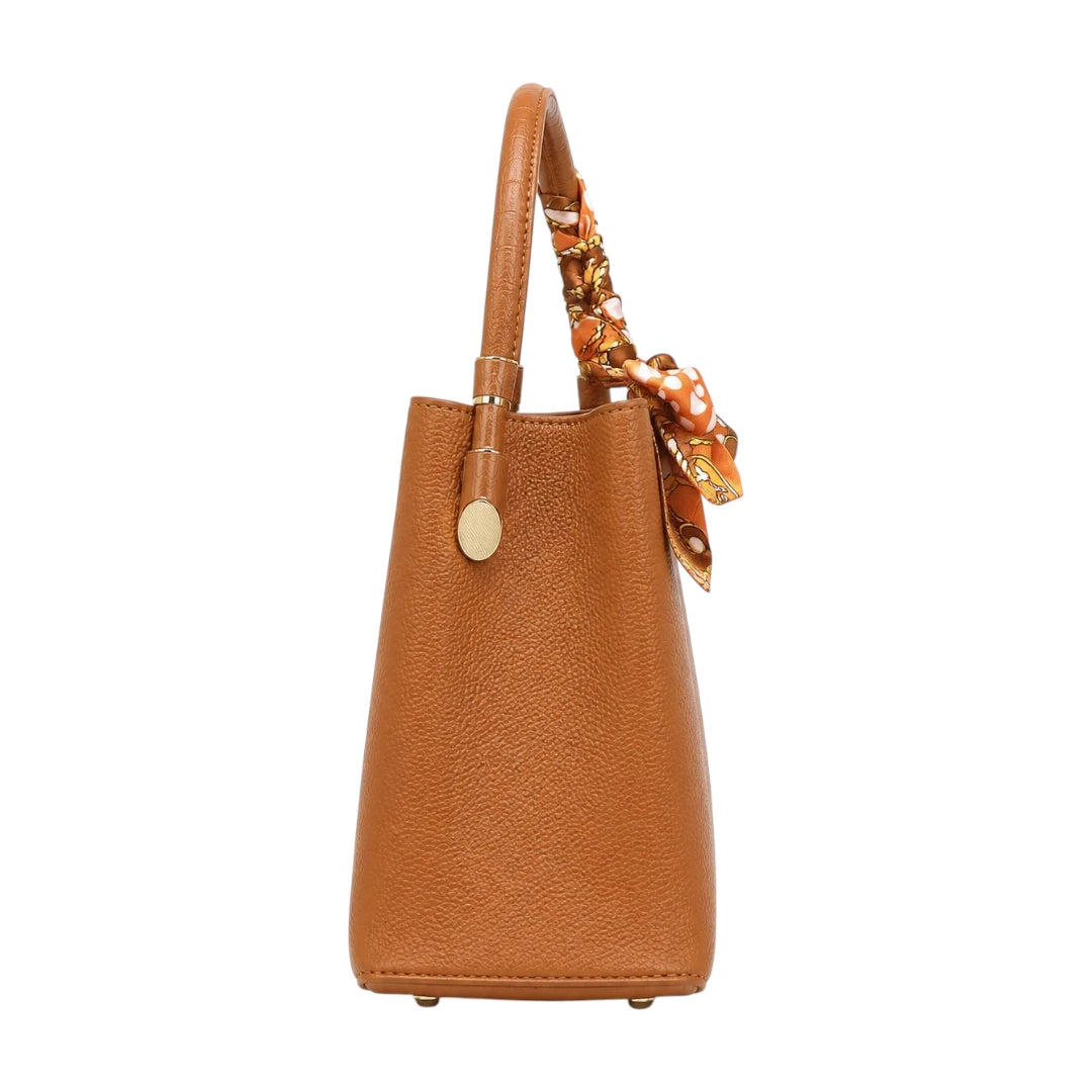 Bebak Elegant Brown Leather Everyday Fashion Handbag for Female