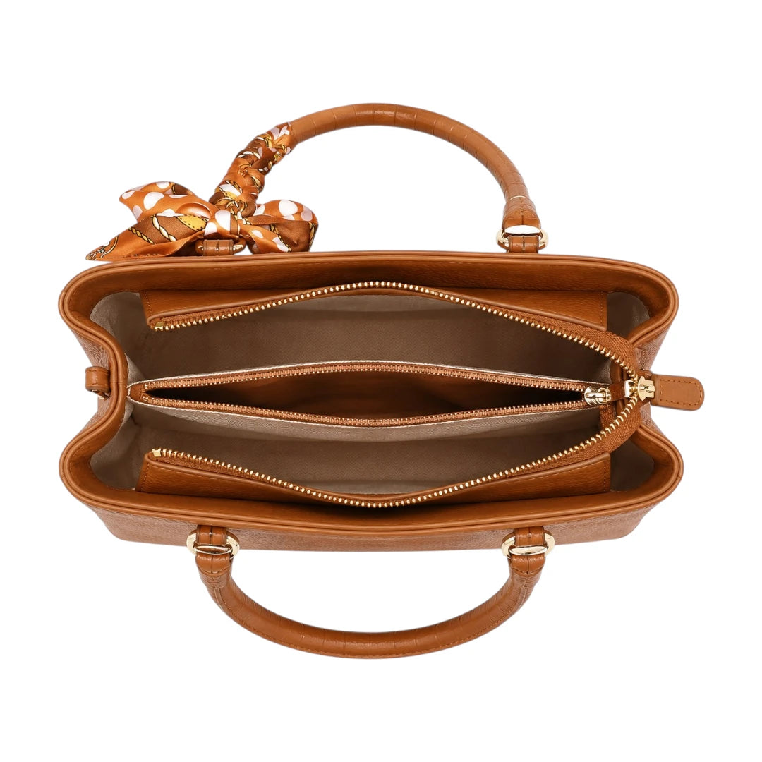 Bebak Elegant Brown Leather Everyday Fashion Handbag for Female