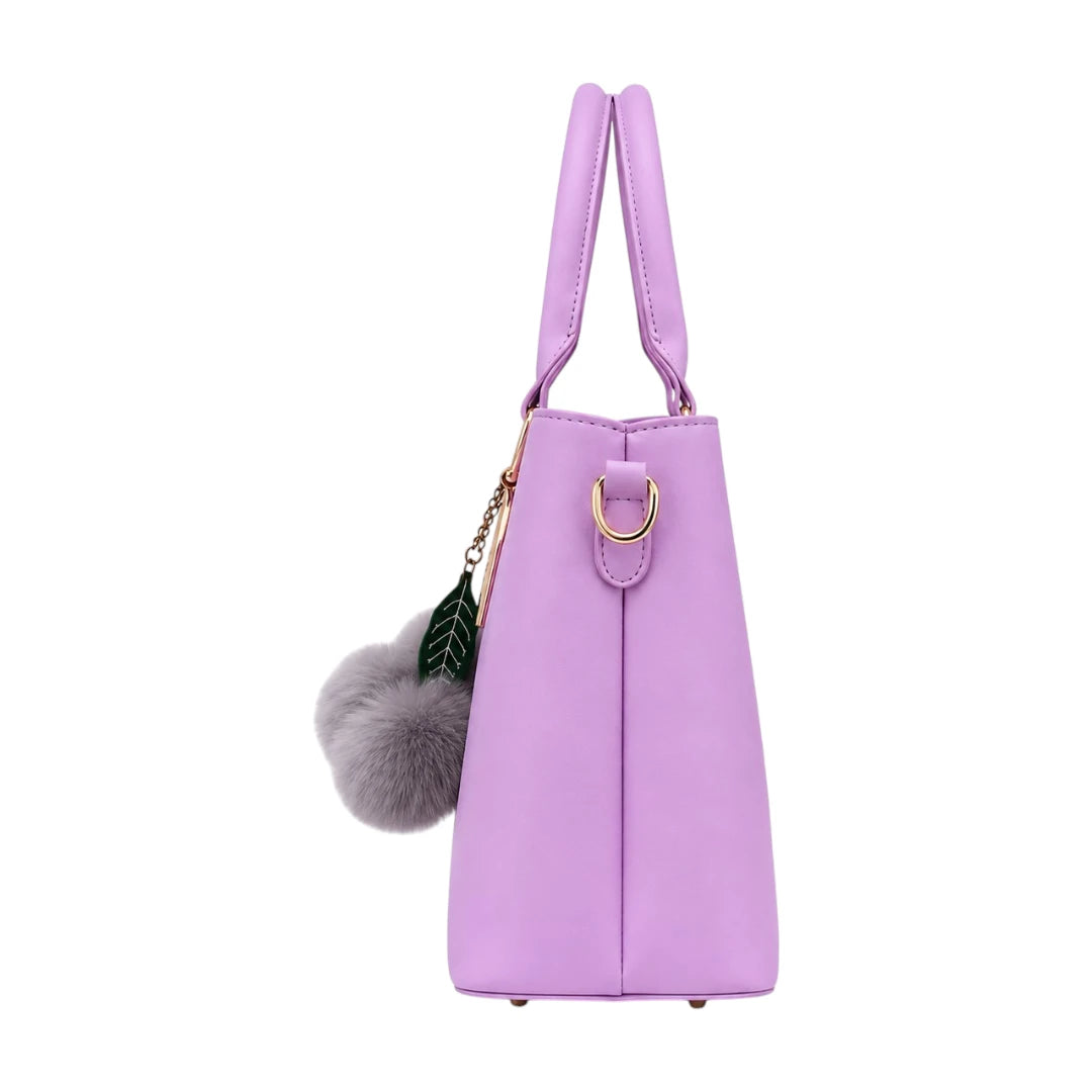 Bebak Elegant Purple Leather Everyday Fashion Handbag for Female