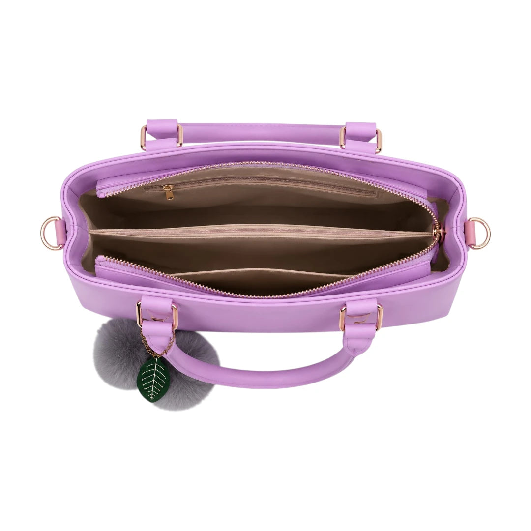 Bebak Elegant Purple Leather Everyday Fashion Handbag for Female