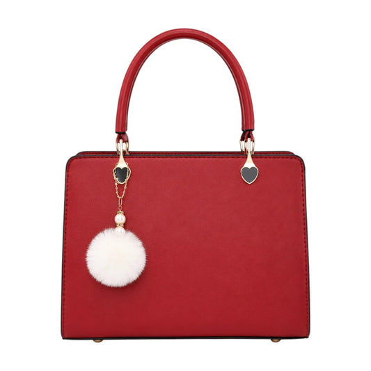 Bebak Elegant Red Leather Classic Fashion Handbag for Female