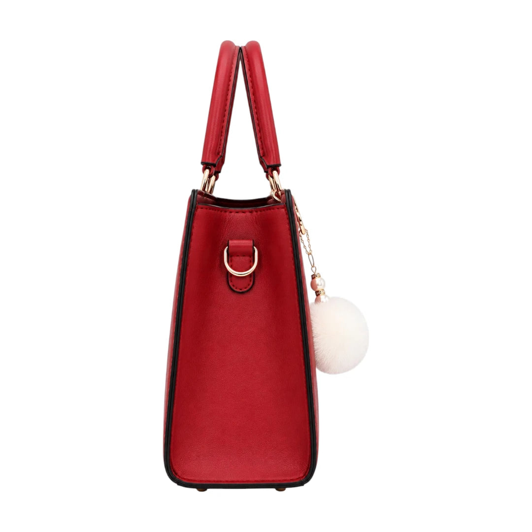 Bebak Elegant Red Leather Classic Fashion Handbag for Female