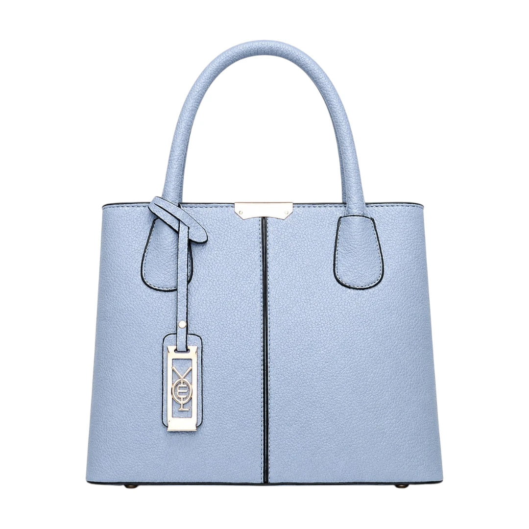 Bebak Elegant Sky Blue Leather Everyday Handbag for Women